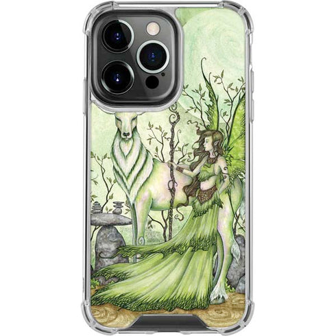 Amy Brown Guardian Fairy and Stag iPhone 14 Pro Clear Case